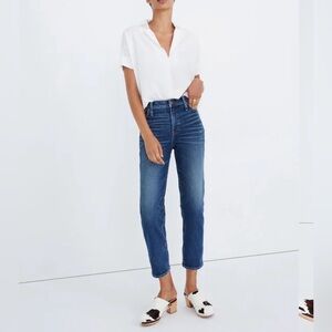 Madewell Mid-Rise Classic Straight Leg Women's Jeans in Medium Blue Size 24